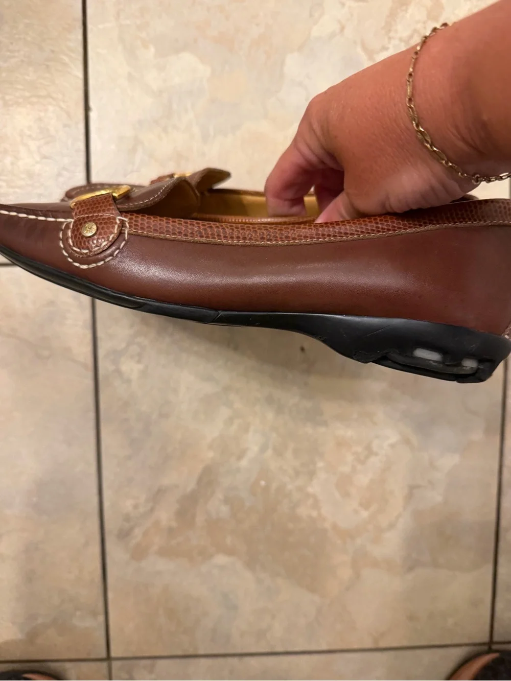 Cole Haan Women's Brown Leather Horsebit Loafers